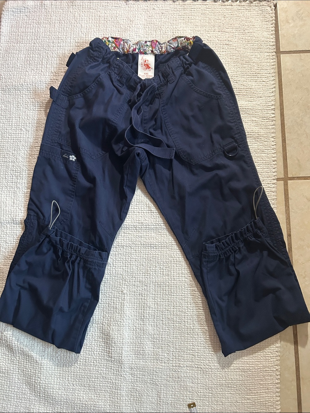 Koi navy blue scrub cargo pants